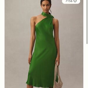 Elegant One-Shoulder Green Dress